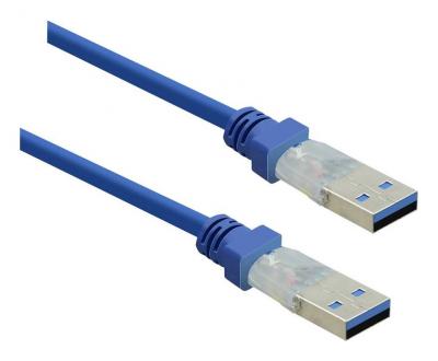 RENKFORCE C&acirc;ble USB USB 3.2 Gen1 (USB 3.0) USB-A m&acirc;le, USB-A m&acirc;le 1.80 m bleu contacts dor&eacute;s RF-4369449 