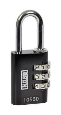 KASP  - K10530 cadenas &agrave; combinaison aluminium 30 mm noir K10530BLAD