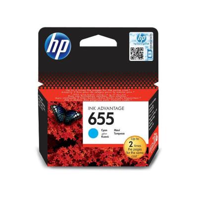 HP  655 Cartouche d'Encre Cyan Authentique (CZ110AE)
