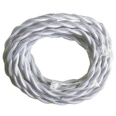 GENERIQUE C&acirc;bles torsad&eacute;s en tissu pour &eacute;clairage d&eacute;co 073910 blanc 3 m