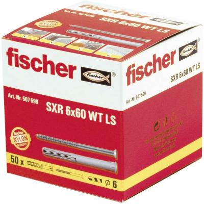 FISCHER Cheville avec vis &agrave; bois 6x60 mm SXR  x50