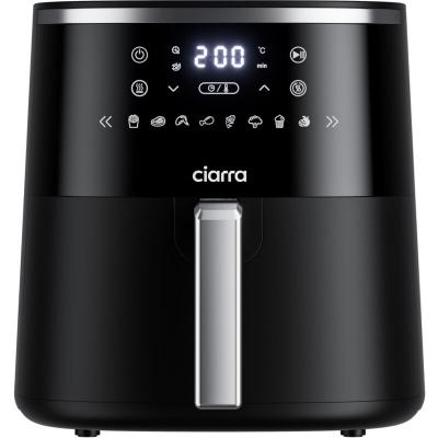 CIARRA Friteuse sans huile Airfryer  CDAF1AB 5L 1500W 8 programmes pr&eacute;r&eacute;gl&eacute;s &Eacute;cran LED tactile Noir 