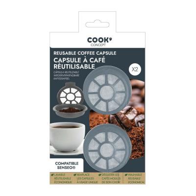 CMP Lot de 2 Capsules &agrave; Caf&eacute; R&eacute;utilisables 6cm Gris 