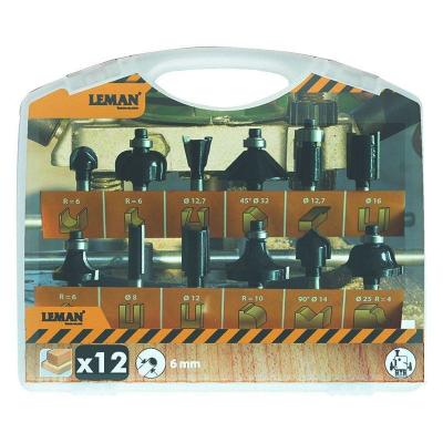 LEMAN  - 12 M&eacute;ches de d&eacute;fonceuse carbure assorties Q6mm - 416.700.12