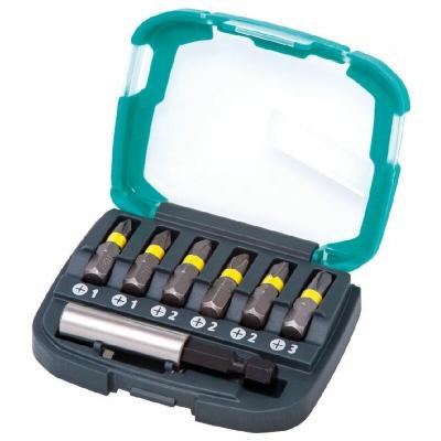 WOLFCRAFT  Coffret d'embouts 25x6,35mm PH 1/1/2/2/2/3 avec un porte-embouts magn&eacute;tique 60mm