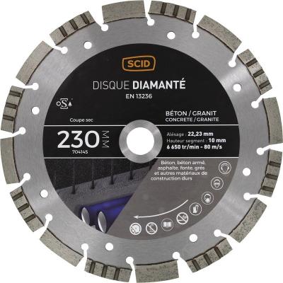 SCID Disque diamant&eacute; b&eacute;ton granit ventil&eacute; Diam&egrave;tre 230 mm 
