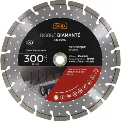 SCID Disque diamant ventil&eacute; &agrave; tron&ccedil;onner - &Oslash; 300 mm - B&eacute;ton / M&eacute;tal - 