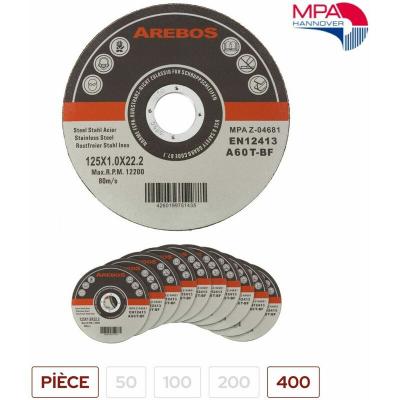 CANBOLAT VERTRIEBS GMBH Arebos 400 disques fins &agrave;&nbsp; tron&ccedil;onner l'acier inox &Oslash; 125 mm
