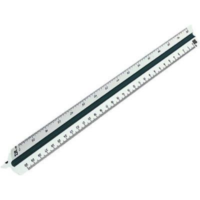 RUMOLD  150KE/1/30 Architekt 1 R&egrave;gle triangulaire plastique blanc 30 cm