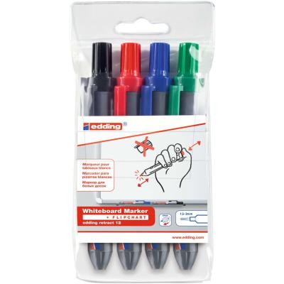 EDDING Marqueurs pour tableau blanc 4 pcs Multicolore R&eacute;tractable