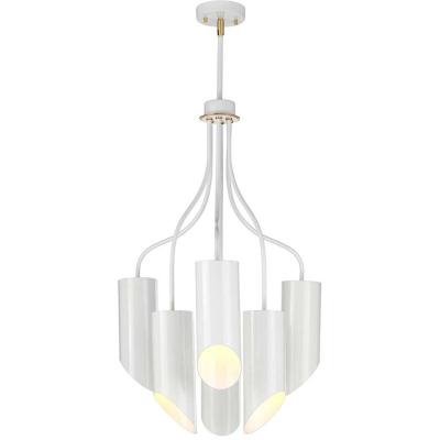 ELSTEAD LIGHTING Chandelier Quinto blanc et laiton vieilli hauteur 73,8 Cm