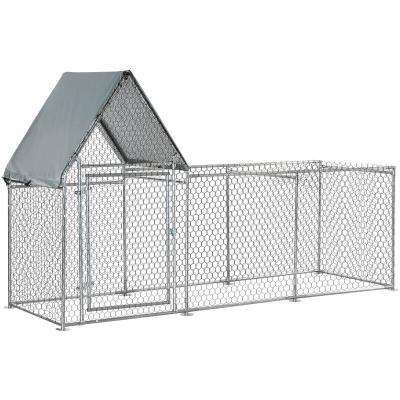  Enclos poulailler chenil 3,23 m&sup2; espace couvert acier galvanis&eacute;