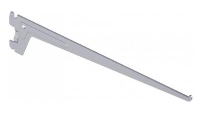 Console simple avec 2 crochets - syst&egrave;me anti-d&eacute;crochement - 40 cm - aluminium gris