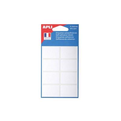 APLI AGIPA Pochette de 56 &eacute;tiquettes permanantes blanches 24x35 mm
