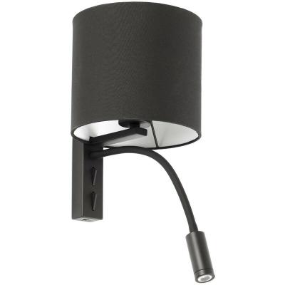 FARO INDOOR Faro Barcelona 64323 - TIRA Lampe applique noire avec lecteur LED
