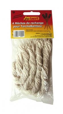 FAVORIT Meches Rechanges Torche Bambou X 4 - 