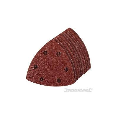 SILVERLINE  820937 10 feuilles abrasives triangulaires auto-agrippantes 90 mm Grain 60