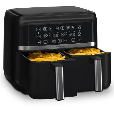 KLARSTEIN Friteuse &agrave; air chaud, 2 compartiments , Airfryer XL 2850 W, 7,6 L, commande tact 