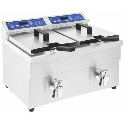  Friteuse &eacute;lectrique professionnelle restaurant 2 x 10 litres 60 &agrave; 190&deg;C