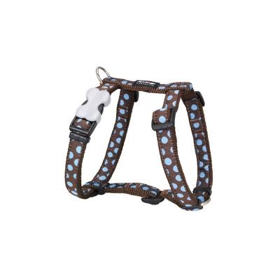 RED DINGO  Harnais R&eacute;glable pour Chien Marron Pois Bleu 45-69 cm 20 mm