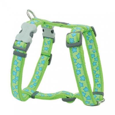 Red dingo - harnais design pour chien - vert &eacute;toiles bleues - s