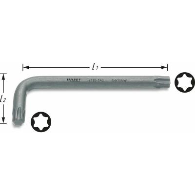 HAZET  2115-T30 Cl&eacute; m&acirc;le coud&eacute;e torx int&eacute;rieur Taille T&thinsp;30