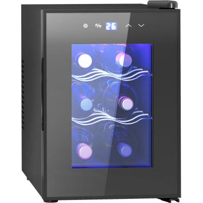 HOMCOM Cave &agrave; vin 6 bouteilles 17L -  - temp&eacute;rature r&eacute;glable 8-18&deg; - 265 x 515 x 393 cm