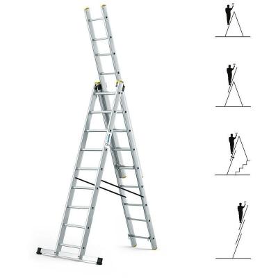 HOSTRA M Hostrom Echelle en aluminium 3x9 marches StablePRO3X9