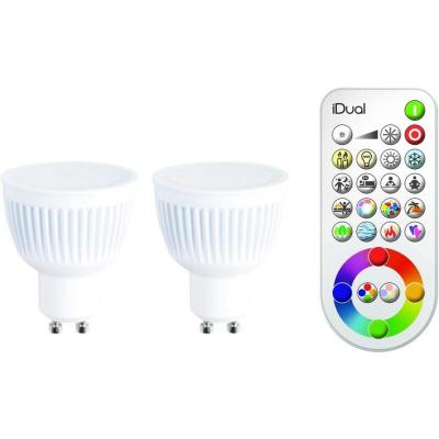 LIGHT TOPPS Idual - 412462 - ampoule led gu10 par 2 avec t&eacute;l&eacute;commande