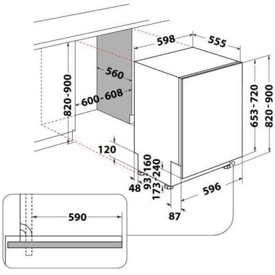 INDESIT Lave vaisselle encastrable largeur 60 cm IN2ID14CN80 verre