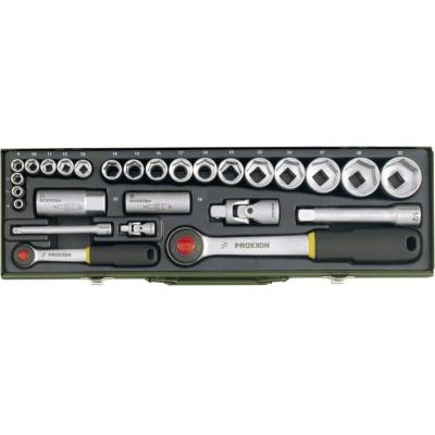 PROXXON  23020 Jeu de cl&eacute;s &agrave; douille 27 pi&egrave;ces 1/4"" et 1/2"",Multicolore