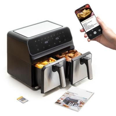 INNOVAGOODS Friteuse sans Huile  Fryinn Double 8000 Noir Acier inoxydable 3400 W 8 L