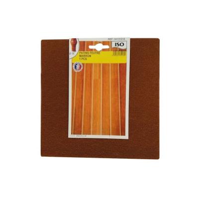 ISO Patin feutre adh&eacute;sif  04131018 Marron 190 x 190 mm carr&eacute; 1 pi&egrave;ce