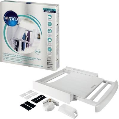 WPRO Kit de superposition 2 en 1 avec tablette pour lave-linge & seche-linge