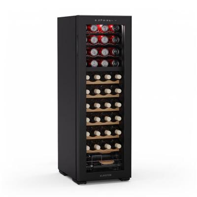 KLARSTEIN Cave &agrave; vin - Bovella 44 Duoavec 2-en-1 44 bouteilles 2 zones 9 &eacute;tag&egrave;res Tactile Noir
