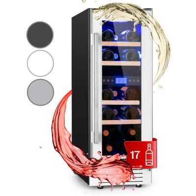KLARSTEIN Vinovilla 17 Cave &agrave; vin r&eacute;frig&eacute;r&eacute;e 2 zones 53 litres / 17 bouteilles - Classe G - Blanche