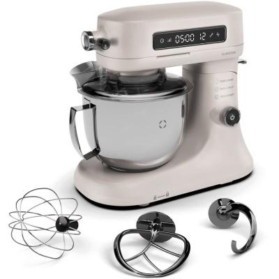 KLARSTEIN  chiara robot de cuisine 1600w 12 vitesses robot p&acirc;tissier bol acier inox &eacute;cran lcd beige