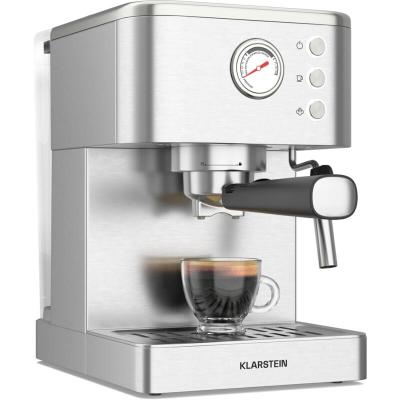 KLARSTEIN  steelpresso machine &agrave; expresso porte-filtre compact 20 bar buse vapeur chauffe-tasses inox 