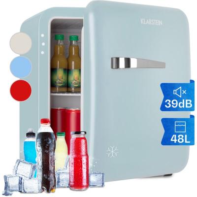 KLARSTEIN  r&eacute;frig&eacute;rateur cube r&eacute;tro audrey mini 48l minibar 2 &eacute;tages frigo bleu pastel 
