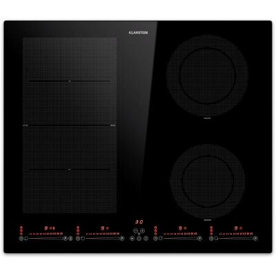 KLARSTEIN Plaque de cuisson &agrave; induction encastrable 60 cm 4 zones flexibles ThermoBoost 9600 W Noir