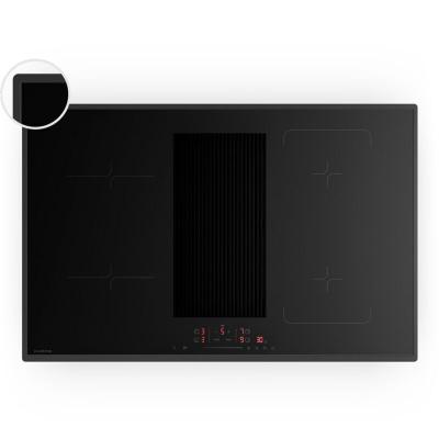 KLARSTEIN  velaire plaque &agrave; induction hybride et hotte int&eacute;gr&eacute;e 80cm 8400w minimaliste puissante noir 