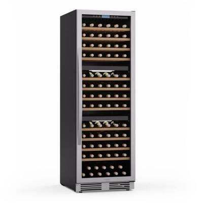 KLARSTEIN Cave &agrave; vin Vinovilla Trio 144 bouteilles 3 zones 38 dB 12 &eacute;tag&egrave;res Compresseur 413 L Gris