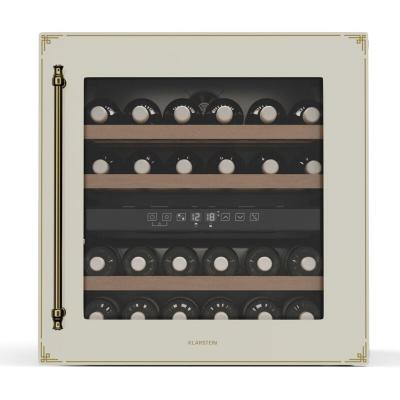 KLARSTEIN Vinsider 36 Cave &agrave; vin 36 bouteilles tactile Protection UV LED silencieuse 3 &eacute;tag&egrave;res Beige