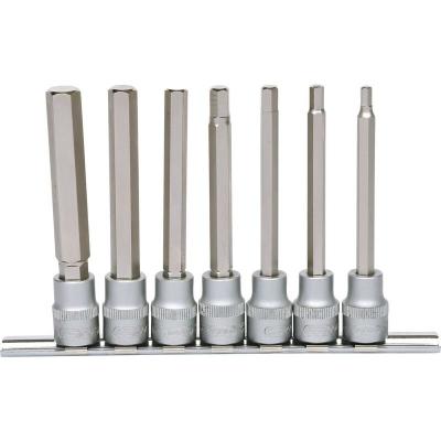 KS TOOLS  911.1560 Rail de douilles longues tournevis 6 pans, 7 pi&egrave;ces