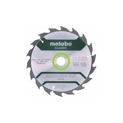 METABO Lame Classic ""Cordless Cut Wood"" HW/CT 165x20, 18 WZ 20&deg; pour scie circulaire