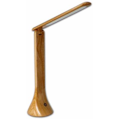 FISHTEC Lampe de Bureau LED Tactile - USB ou Piles - Aspect Bois