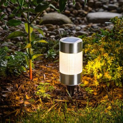 ESOTEC Lampe de jardin solaire Puc Light 102608 LED blanc chaud acier inoxydable
