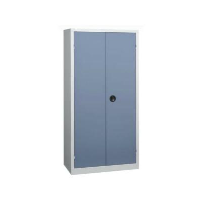 LES TENDANCES Armoire de bureau 2 portes gris et bleu katu h 198