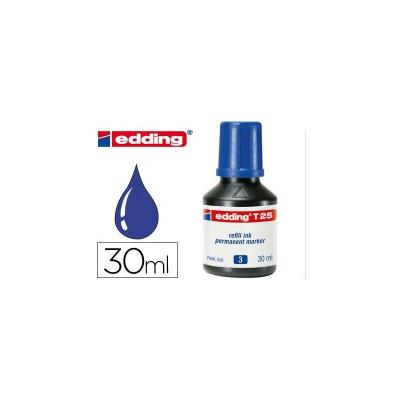 EDDING  - Encre de chine recharge T25, bleu, 30 ml,(04 T25 003)pour la recharge des marqueurs permanents  No. 1, 400,404, 500, 550, 800, 850, 3000, 3300 et c 