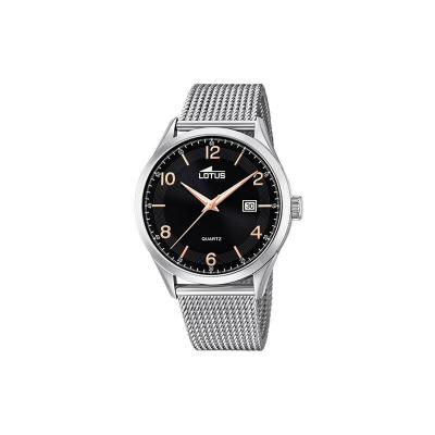 LOTUS Montre  MINIMALIST 18631-4 - Dateur Acier Cadran Noir Homme